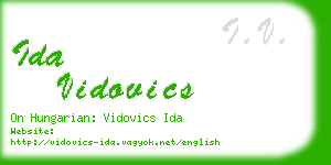 ida vidovics business card